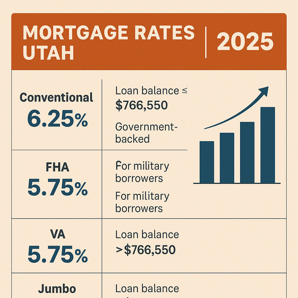 Mortgage rate comparison chart for Utah 2025