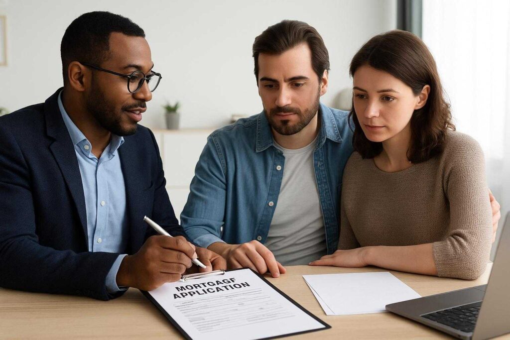 Filling out a mortgage application