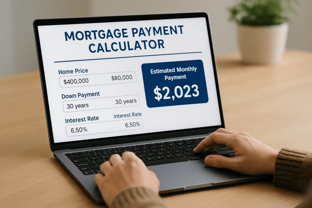 Calculating monthly Utah mortgage interest rates on a laptop
