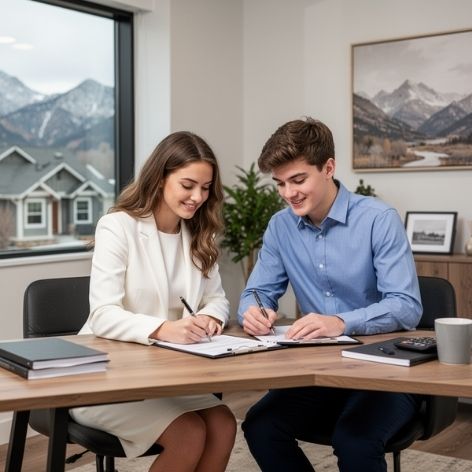 First-time homebuyers in Utah reviewing loan documents