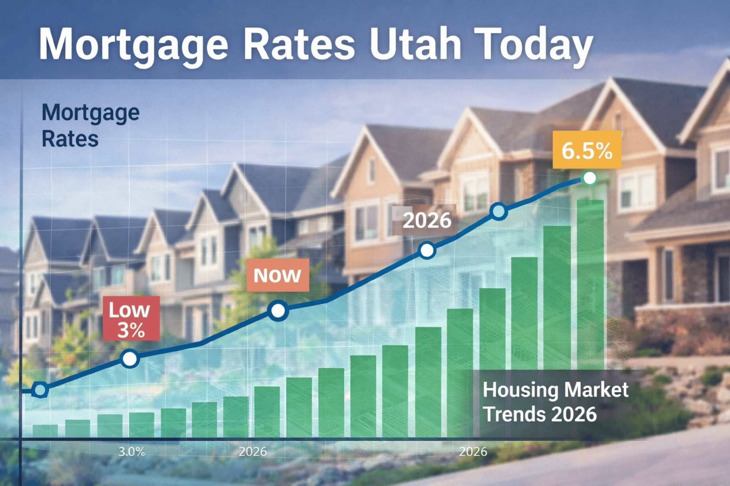 Bar chart showing a gradual increase of mortgage rates as time progresses