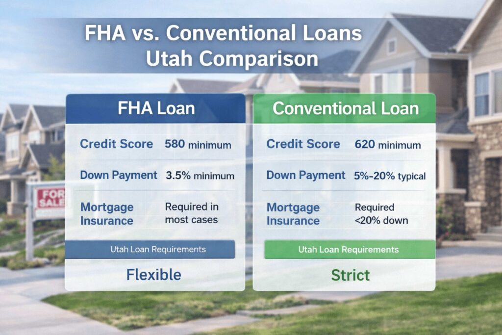 Two charts comparing FHA loans and Conventional loans 