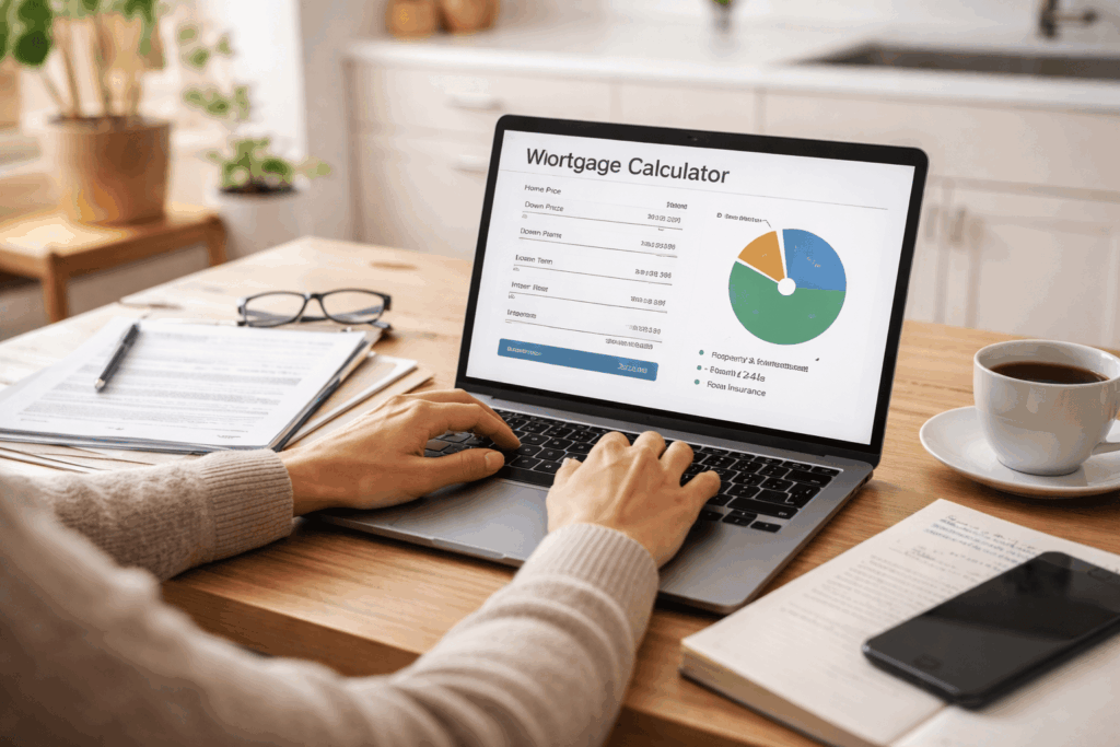Mortgage payment calculator example for Utah homebuyers estimating monthly costs