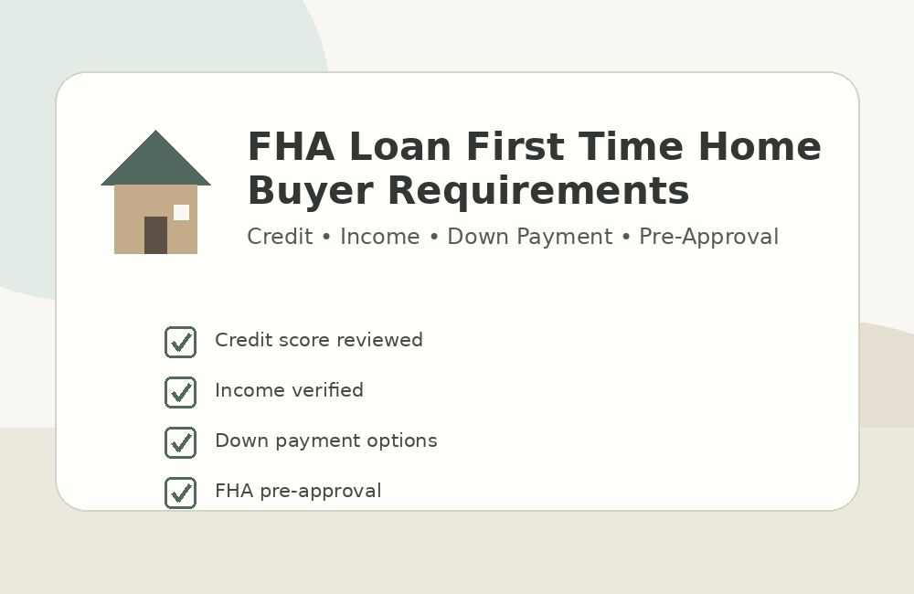 FHA loan, first-time home buyer requirements, and mortgage approval steps.