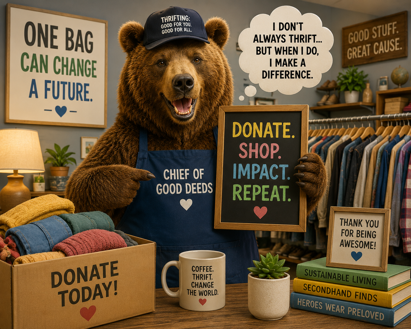 Clothing donation center accepting donated items.