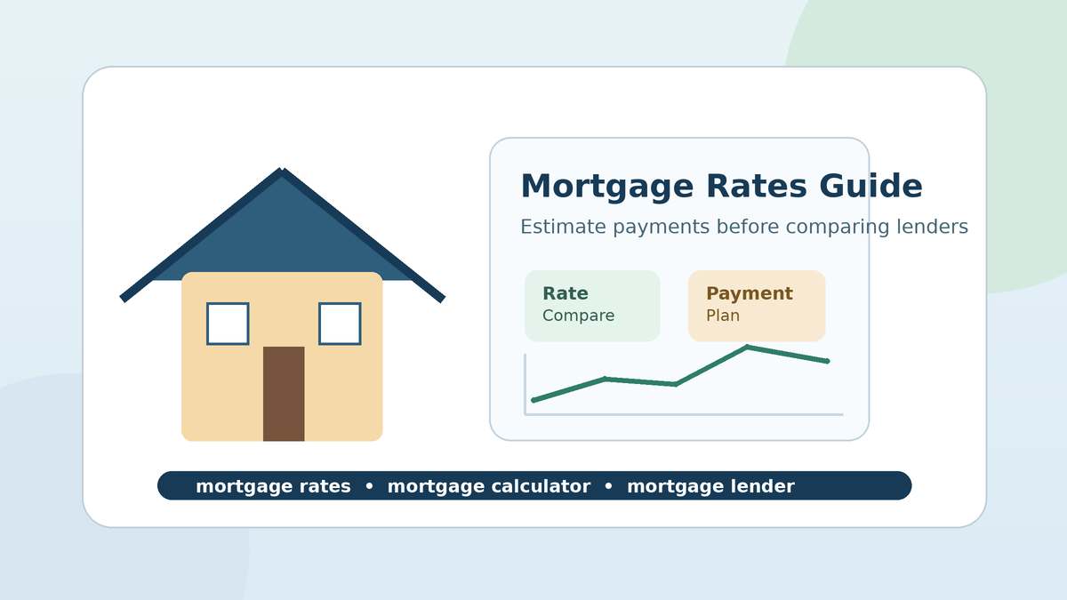 Homebuyer comparing mortgage rates with a mortgage calculator before choosing a mortgage lender.