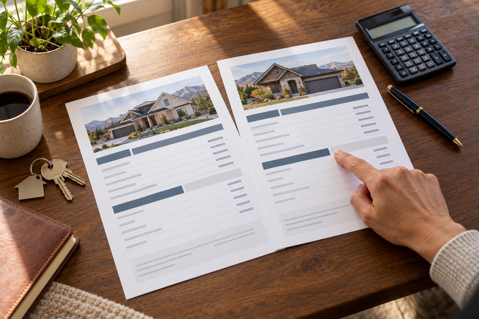 Person looking at a home mortgage