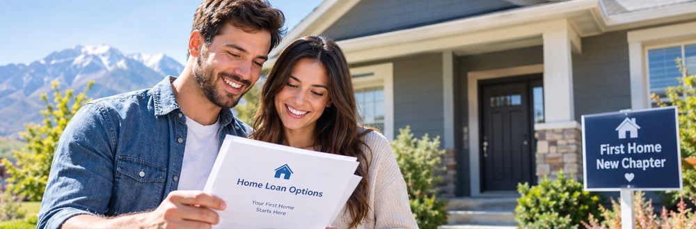 First-time homebuyers in Utah reviewing mortgage and home financing options
