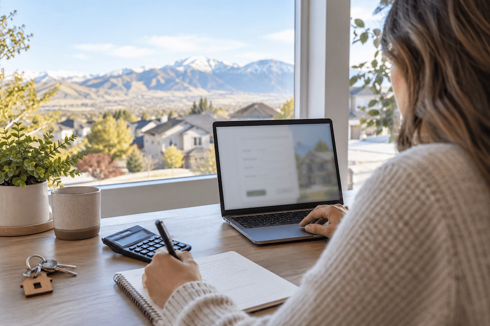 Utah homebuyer using mortgage calculator to estimate monthly payments