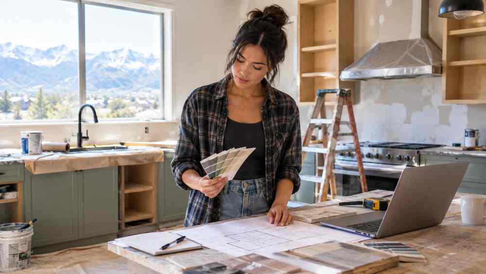 Utah homeowner comparing a HELOC vs home equity loan for a kitchen renovation