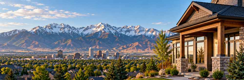 Utah home overlooking a valley and snow-covered mountains for buyers considering how much income they need to buy a house.