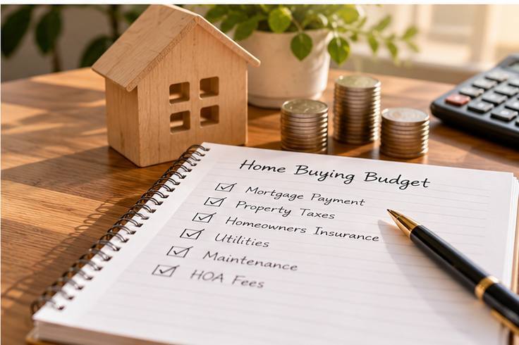 Home buying budget checklist for estimating mortgage and housing costs.