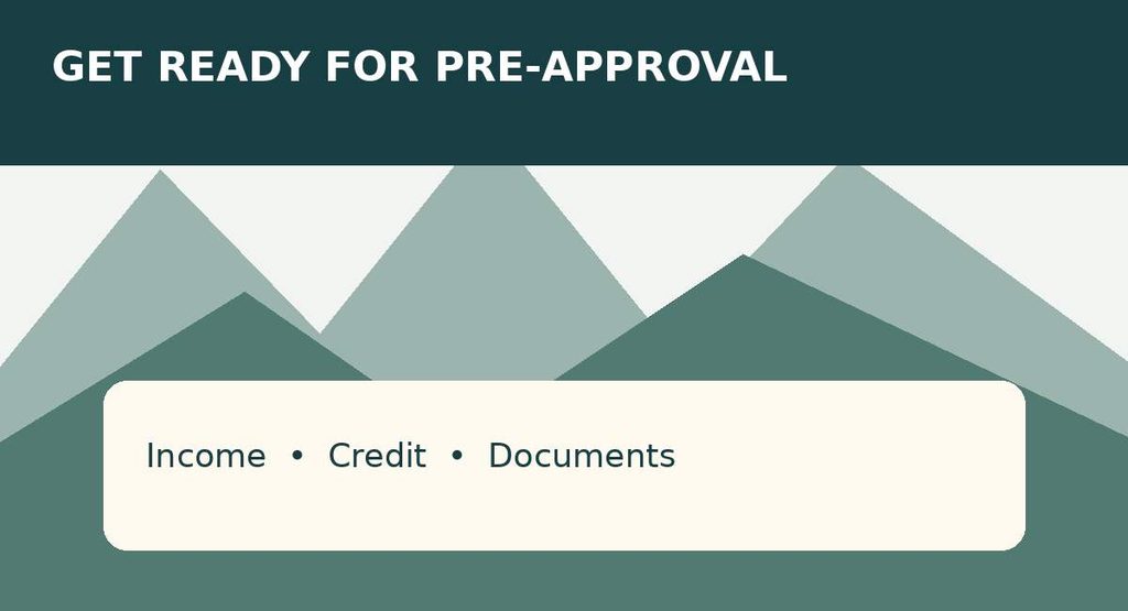 Illustration of income, credit, and documents needed for mortgage pre-approval in Utah.
